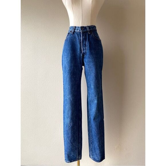Levi's 70s vtg 17501 501 stone wash high waisted button fly tapered leg jeans - Picture 3 of 9